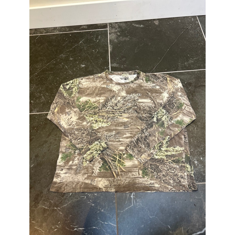 Hunting Zone Mens XL Camo Long Sleeve Performance Shirt RealTree Camouflage